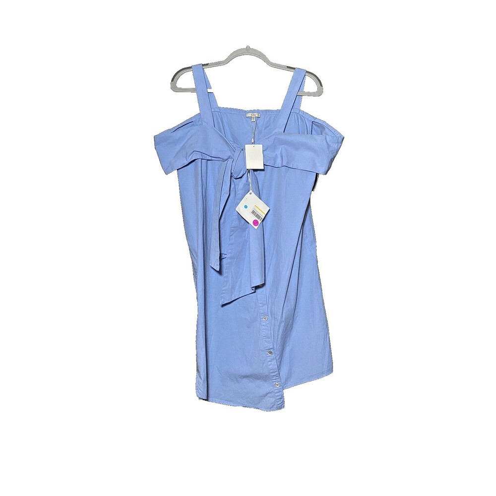 CLU Women's Light Blue Cut-Out Shoulder Midi Dress Size L NWT